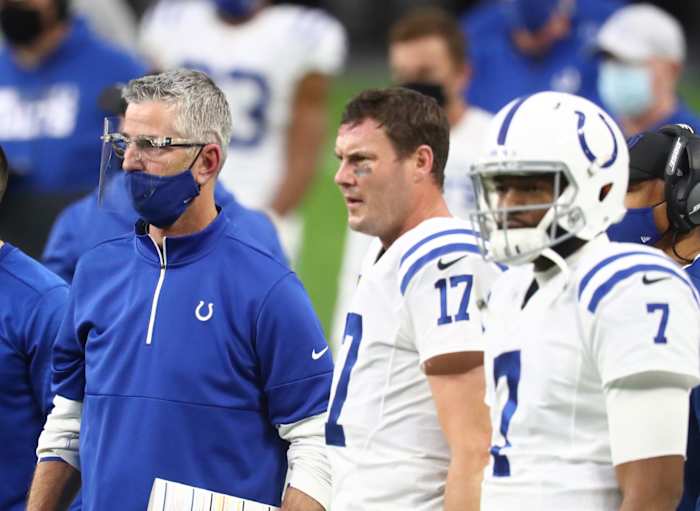 Indianapolis Colts head coach Frank Reich would like to have Philip Rivers (17) return as his quarterback in 2021.